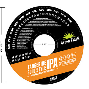 Green Flash Brewing Company Tangerine Soul Style October 2015
