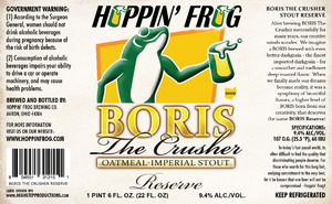 Hoppin' Frog Boris The Crusher Imperial Stout Reserve October 2015