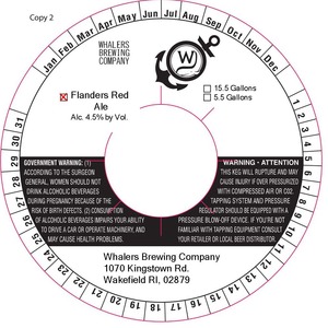 Whalers Brewing Company Flanders Red November 2015