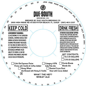 Due South Brewing Co. What The Hef?