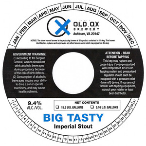 Big Tasty Imperial Stout October 2015