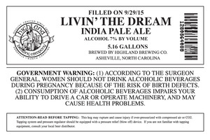 Highland Brewing Co. Livin' The Dream October 2015