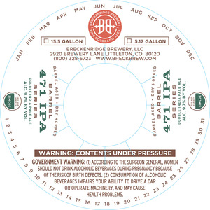 Breckenridge Brewery Barrel 471 IPA Series Double IPA-simcoe