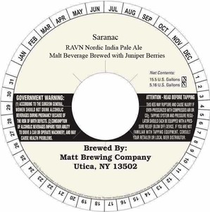 Saranac The Ravn Nordic IPA November 2015