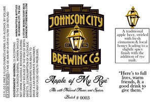 Johnson City Brewing Company Apple Of My Rye