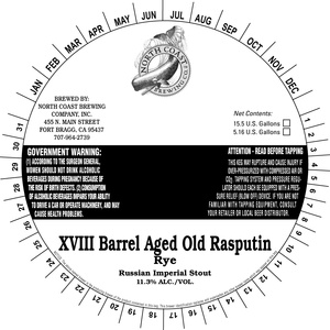 North Coast Brewing Co. Barrel Aged Old Rasputin November 2015