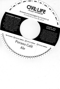 The Civil Life Brewing Co LLC Porano Cafe Ale