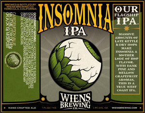 Wiens Brewing Company Insomnia November 2015