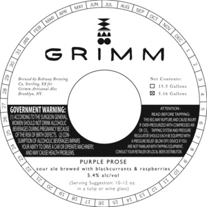 Grimm Artisanal Ales Purple Prose November 2015