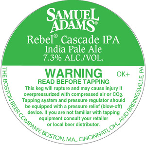 Samuel Adams Rebel Cascade IPA November 2015