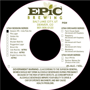 Epic Brewing Utah Session Series Session IPA