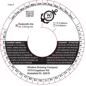 Whalers Brewing Company Redsmith Ale November 2015