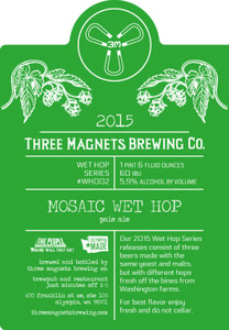 2015 Mosaic Wet Hop Pale Ale November 2015