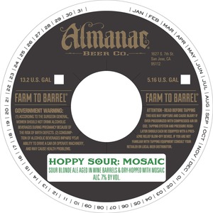 Almanac Beer Co. Hoppy Sour: Mosaic November 2015