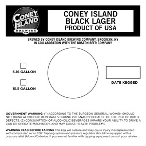 Coney Island Black Lager November 2015