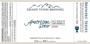 Grand Teton Brewing Company American Sour 2016