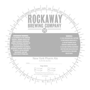 Rockaway Brewing Company New York Pharm Ale November 2015