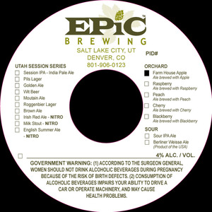 Epic Brewing Orchard Farm House Apple