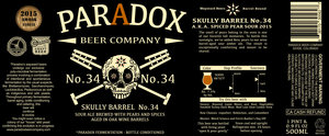 Paradox Beer Company Skully Barrel No. 34