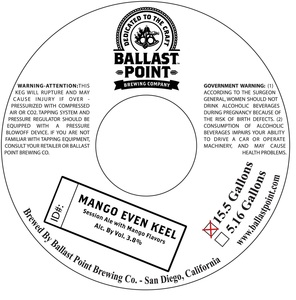 Ballast Point Mango Even Keel November 2015