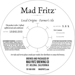 Mad Fritz Local Origins - Farmer's November 2015