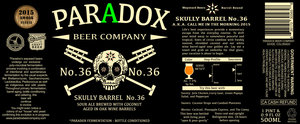 Paradox Beer Company Skully Barrel No. 36 November 2015