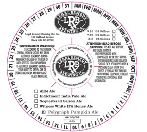 Legal Remedy Brewing Co. Polygraph Pumpkin Ale December 2015