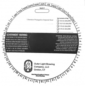 Outer Light Brewing Company Liberation Propagation Imperial Stout