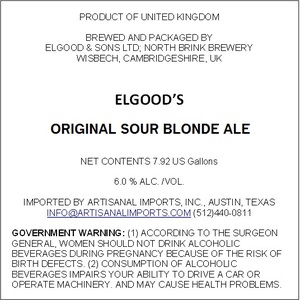 Elgoods Original Sour Blonde December 2015