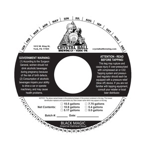 Crystal Ball Brewing Co., LLC "black Magic" Imperial Oatmeal Stout November 2015