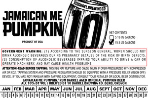 10 Barrel Brewing Co. Jamaican Me Pumpkin October 2015