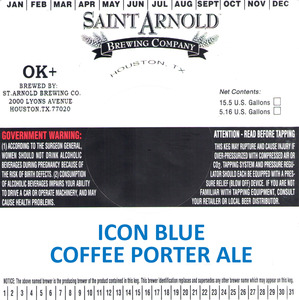 Saint Arnold Brewing Company Icon Blue Coffee Porter