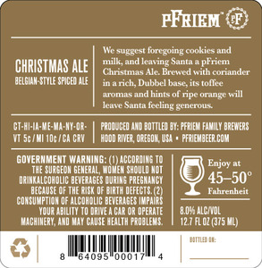 Pfriem Family Brewers Belgian-style Christmas Ale