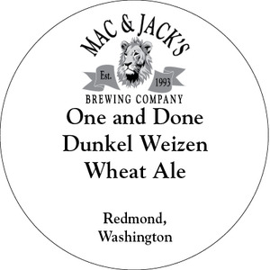 Mac & Jack's Brewing Company One And Done Dunkel Weizen November 2015