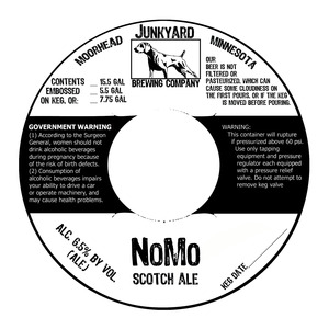 Junkyard Brewing Company Nomo Scotch Ale November 2015