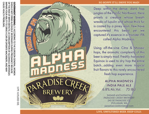 Paradise Creek Brewery Alpha Madness November 2015