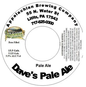 Appalachian Brewing Company Dave's Pale Ale November 2015