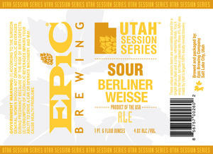 Epic Brewing Company Utah Session Series Berliner Weisse Ale