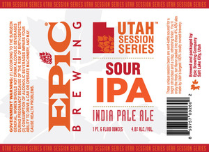 Epic Brewing Company Utah Session Series Sour IPA November 2015