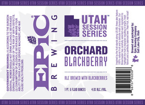Epic Brewing Company Orchard Blackberry November 2015