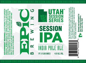 Epic Brewing Company Utah Session Series Session IPA November 2015
