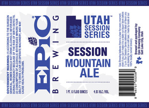 Epic Brewing Company Utah Session Series Mountain Ale November 2015