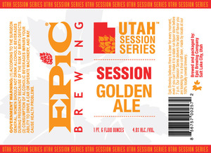 Epic Brewing Company Utah Session Series Golden Ale November 2015