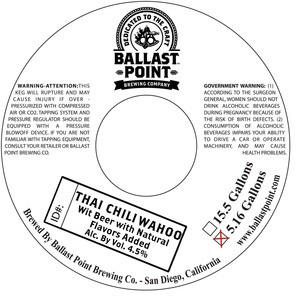 Ballast Point Thai Chili Wahoo November 2015