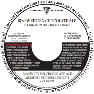 Bj's Sweet Sin Chocolate Ale December 2015