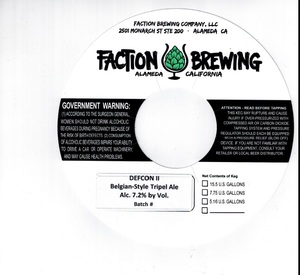 Faction Brewing Defcon Ii- Belgian-style Tripel Ale