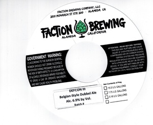 Faction Brewing Defcon Iii- Belgian-style Dubbel Ale