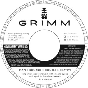 Grimm Artisanal Ales Maple Bourbon Double Negative December 2015