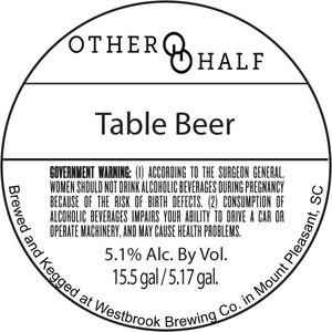 Other Half Brewing Company Table Beer