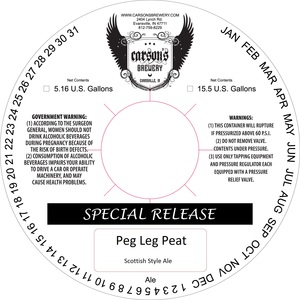 Carson's Brewery Peg Leg Peat December 2015
